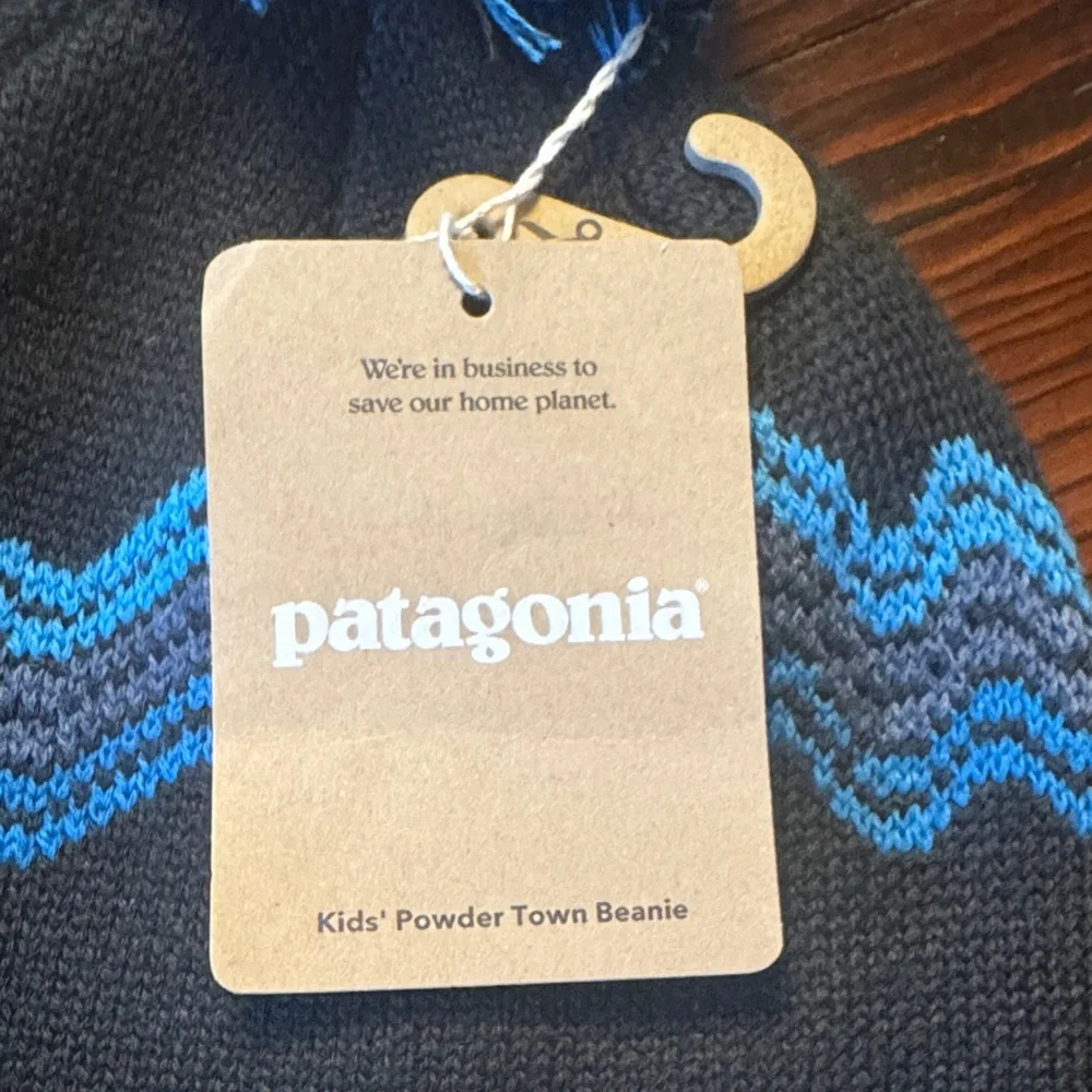 Patagonia Kids' Navy and Blue Pom-Pom Beanie